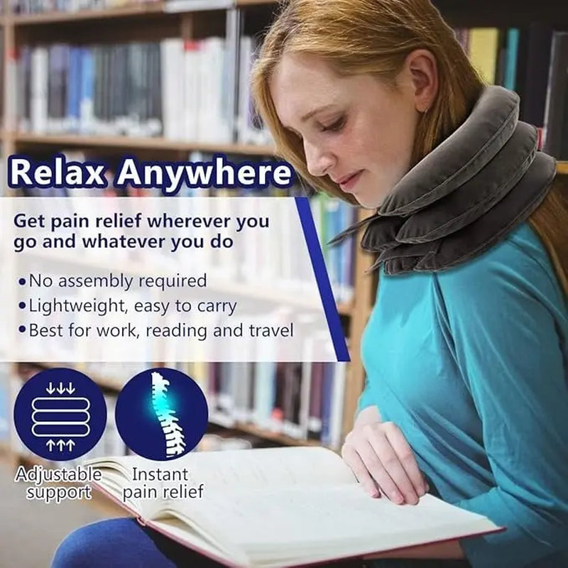 Inflatable Neck Stretcher & Cervical Traction Device – 1 Pack Neck Pain Relief, Facial Roller Easter Baskets , Adjustable Inflatable Neck Brace with Pump Portable Home Use,Physical Therapy Alternative for Desk Job Neck Shoulder Relaxer Neck Care Stick Tik
