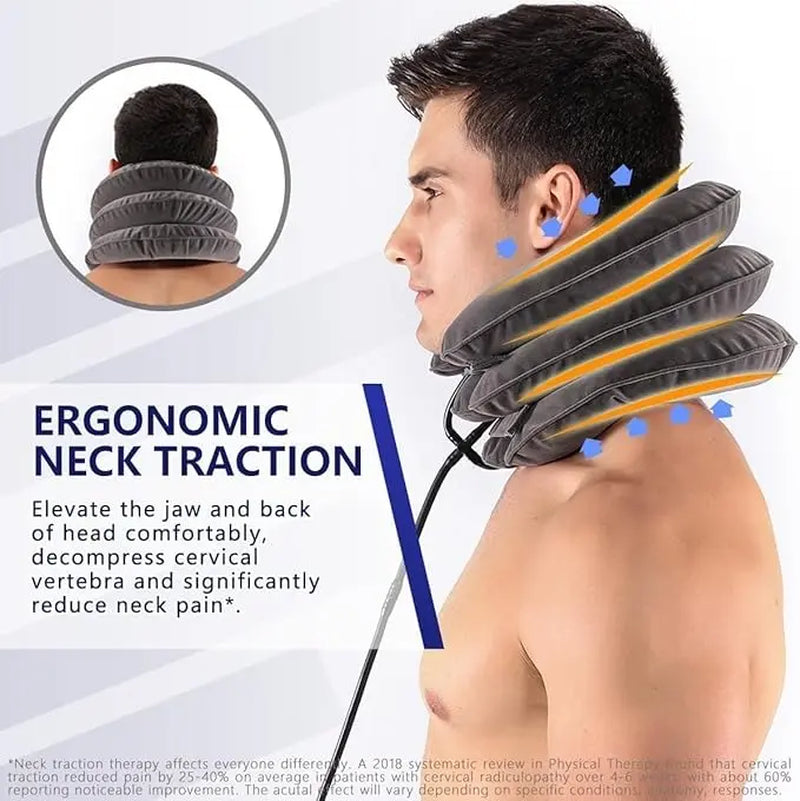 Inflatable Neck Stretcher & Cervical Traction Device – 1 Pack Neck Pain Relief, Facial Roller Easter Baskets , Adjustable Inflatable Neck Brace with Pump Portable Home Use,Physical Therapy Alternative for Desk Job Neck Shoulder Relaxer Neck Care Stick Tik