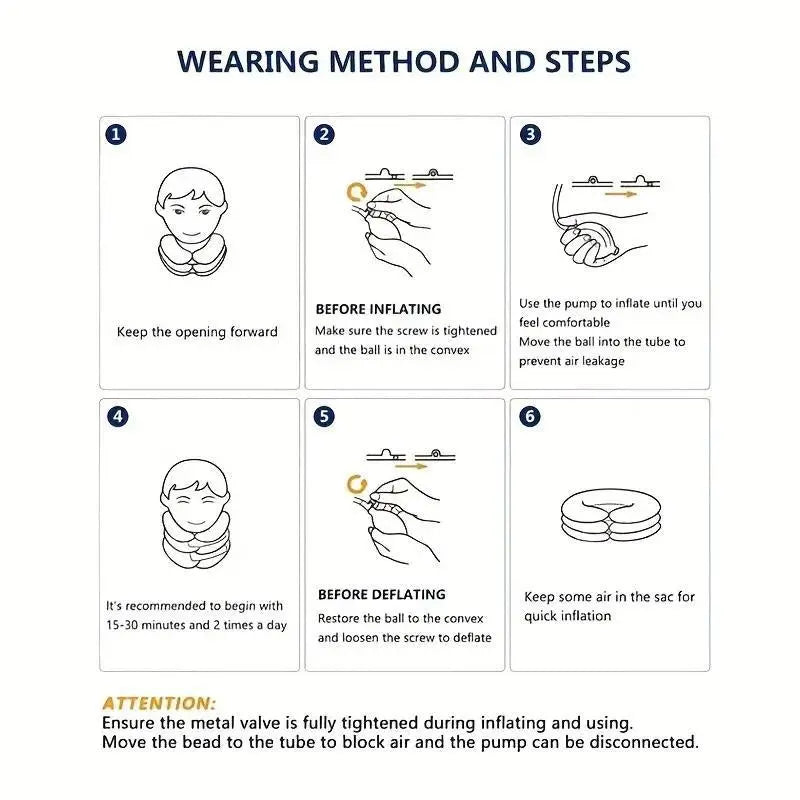 Inflatable Neck Stretcher & Cervical Traction Device – 1 Pack Neck Pain Relief, Facial Roller Easter Baskets , Adjustable Inflatable Neck Brace with Pump Portable Home Use,Physical Therapy Alternative for Desk Job Neck Shoulder Relaxer Neck Care Stick Tik